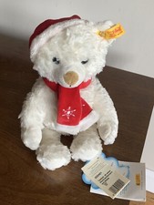 Christmas Steiff Cosy Friends Bear with Santa hat scarf, retired, 022401, Tags
