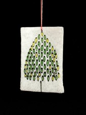 Glass tree decoration, handmade, pate de verre, christmas birthday gift