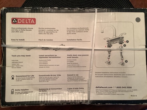 Delta Foundations B28911LF Chrome Finish Faucet Two Handle Bar Prep New in Box - Picture 2 of 2
