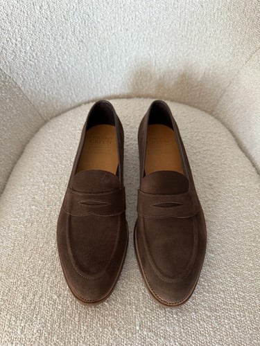 Zapatos Mocasines Edward Green Ventnor Marrón Gamuza Penny Reino Unido 9 UE 43 £1,290 Mr Porter - Imagen 2 de 9