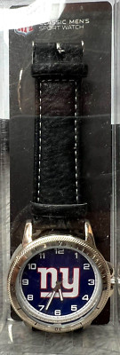 New York Giants Watch Classic Sports Men's Black Leather Sparo NFL Merch