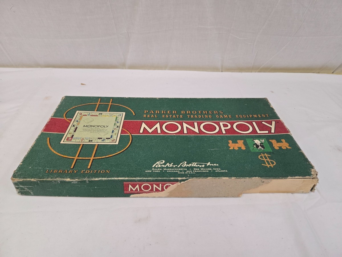 Ancien Vintage 1961 MONOPOLY Par MIRO Company / Parker 4 Pions Jeton Bois