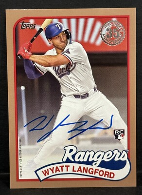 2024 Topps Update Baseball MLB Rangers RC Wyatt Langford On Card 