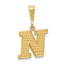 14K Yellow Gold Initial N Pendant C1449-N
