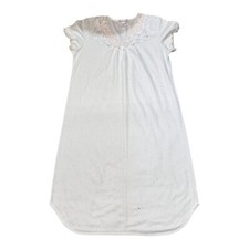 Miss Elaine Womens M White Lace Trim Nightgown Vintage Cotton Cottage Core
