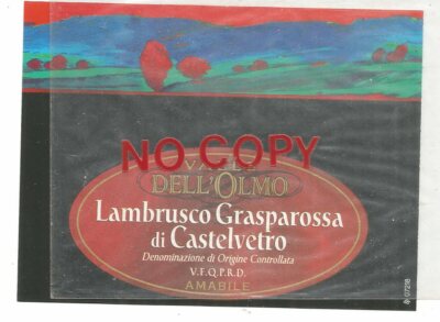 Castelvetro, Valle dell'Olmo, Lambrusco Grasparossa DOC wine lovely.