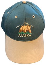 Vtg Alaska Trucker Hat Cap Bear Snapback Embroidered USA Alaska Shirt Co.
