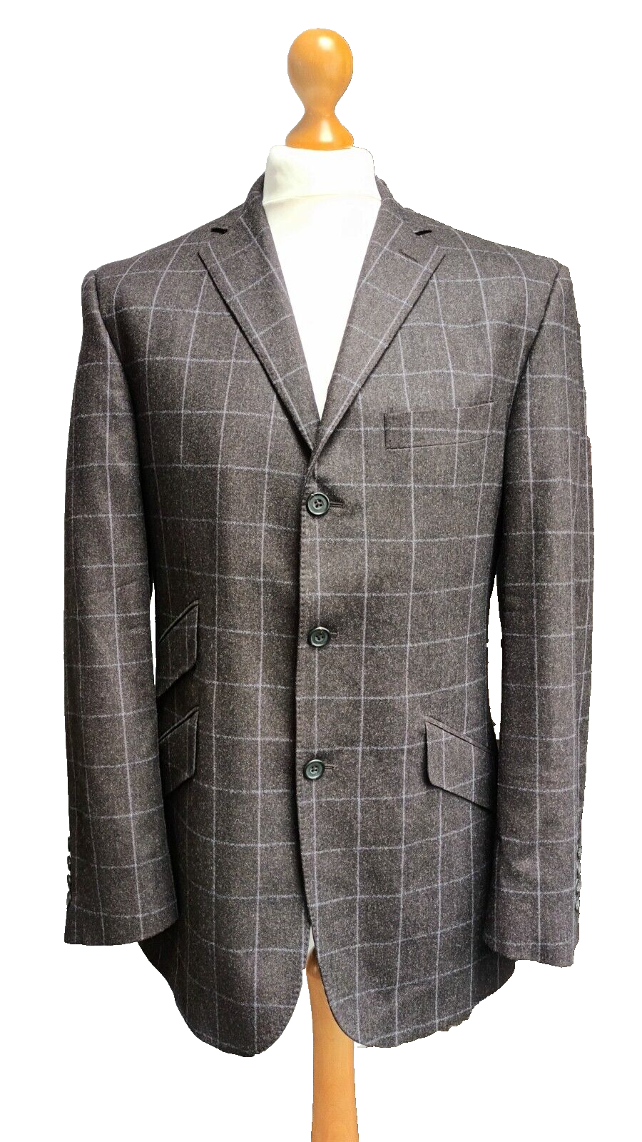 FILA GIACCA BLAZER ALEXANDRE SAVILE ROW pura lana nuova marrone check 40L 40"