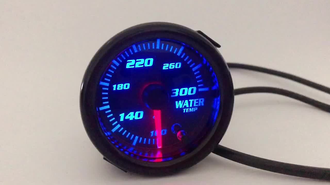 2" 52mm Universal Water Temp Gauge Meter 7 Color Display W/ 1/8 NPT