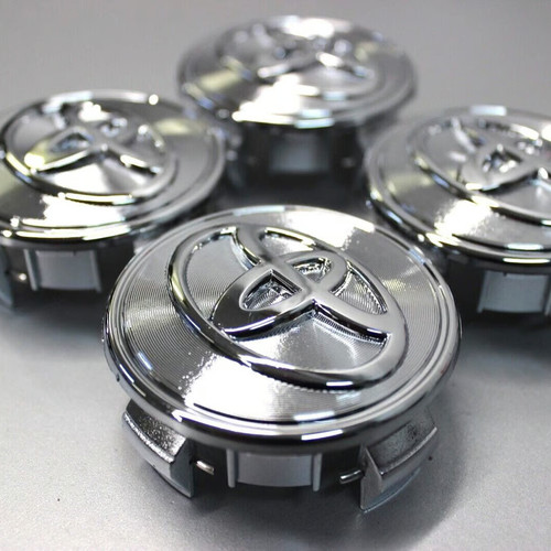 4pcs Toyota Wheel Center Caps 62mm | Chrome Hub Rim Cover Set for Corolla Camry