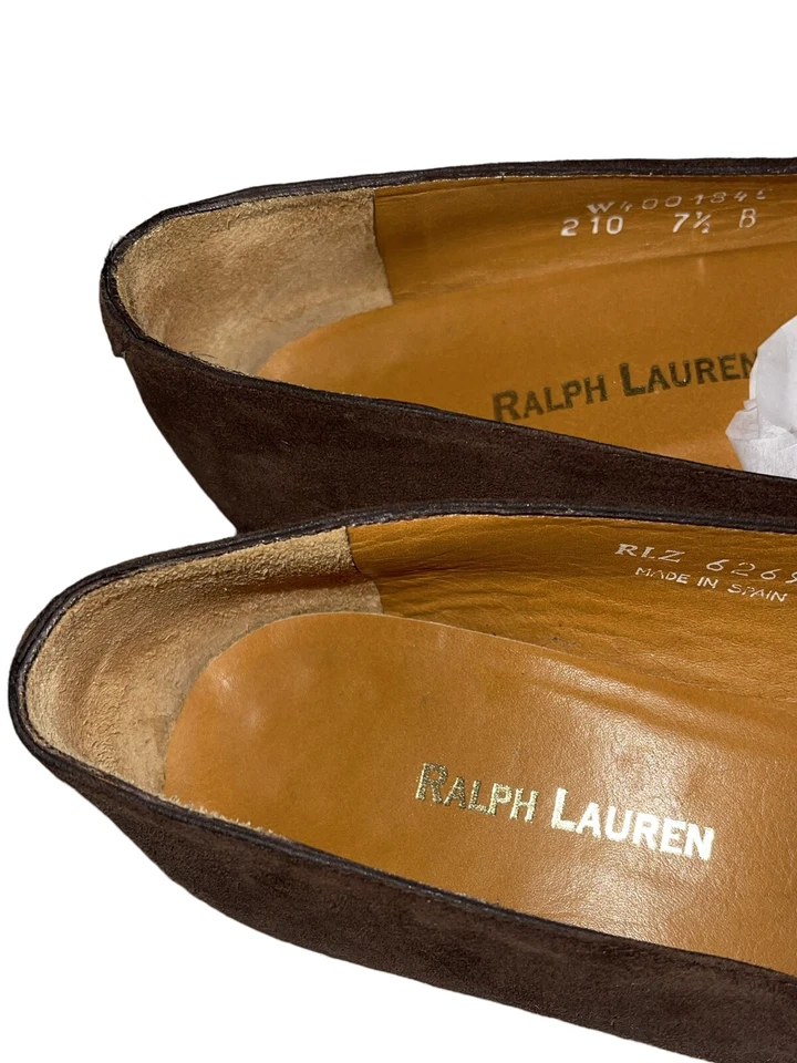 Mocasines Ralph Lauren Caryn Marrón Gamuza Adorno Mujer’s Talla 7.5 B Foto 4 de 4