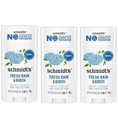 Schmidts Deodorants Fresh Rain Birch 2.65 Oz