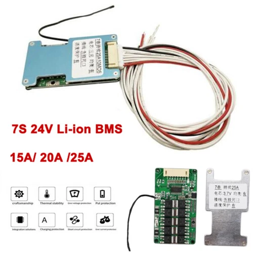 7S 24V 15A/20A/25A Li-Ion Lithium 18650 Akku BMS PCB Schutzplatine mit NTC