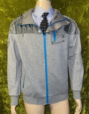 Mens PUMA Lifestyles Gray  Blue Fleece Full Zip Hoodie Jacket sz XL