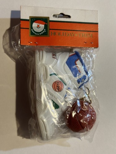 Vtg Kurt S Adler Santas World Basketball Ornament Ball High Top Shoe Sneaker New - Picture 2 of 8