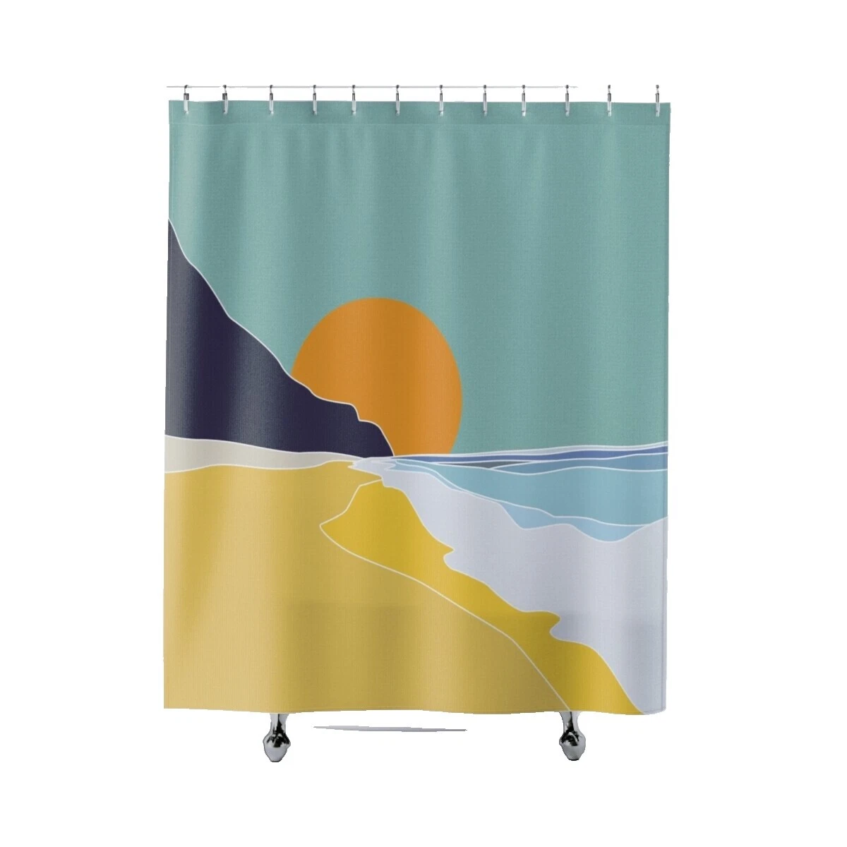 Playa de poliéster, Island & Ocean cortinas de ducha