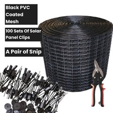 Solar Panel Wire 30m Mesh+100 Nylon Solar Clips+Snip Bird Pigeon  Proofing Kit