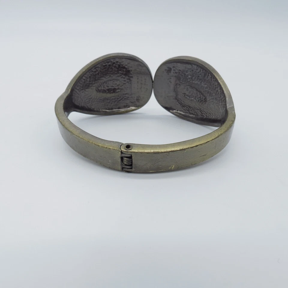 Brazalete Brazalete Bisagra Esmaltado Estilo Suroeste Azul Tono Bronce 7.25" Foto 4 de 4