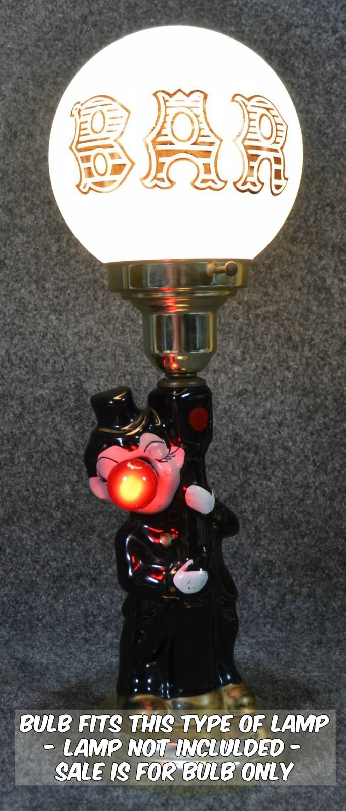 Ceramic Drunk HOBO Lamp Post Bar Lighted NOSE Replacement Bulb CLEAR