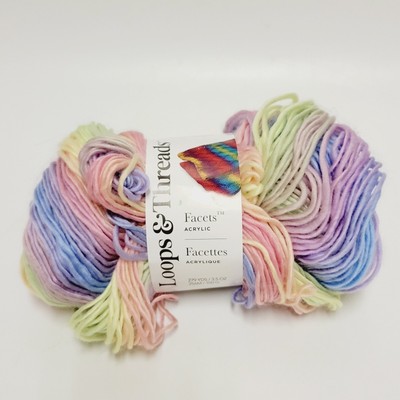 Loops & Threads Cotton Candy Facets Acrylic Yarn Mulitcolor Pastel 279 Yards