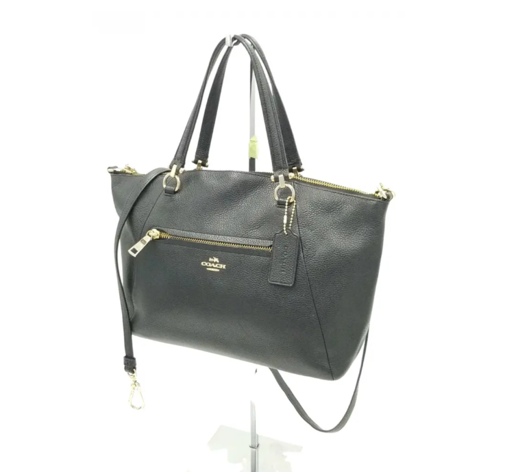 Coach Prairie Black Leather Zip Top Cross Body Bag | eBay