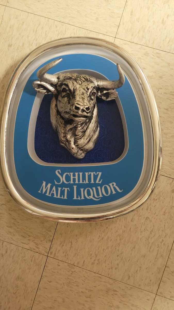 Vintage Schlitz BULL Malt Liquor Beer Sign APPROX 15X15 RARE | eBay