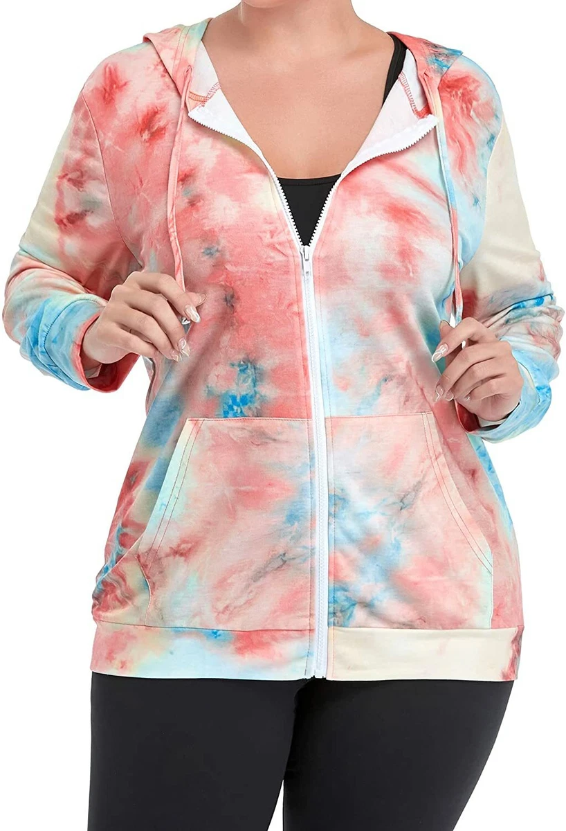 Drawstring Hoodies for Women Women's Tie-dye Long Sleeve Pocket