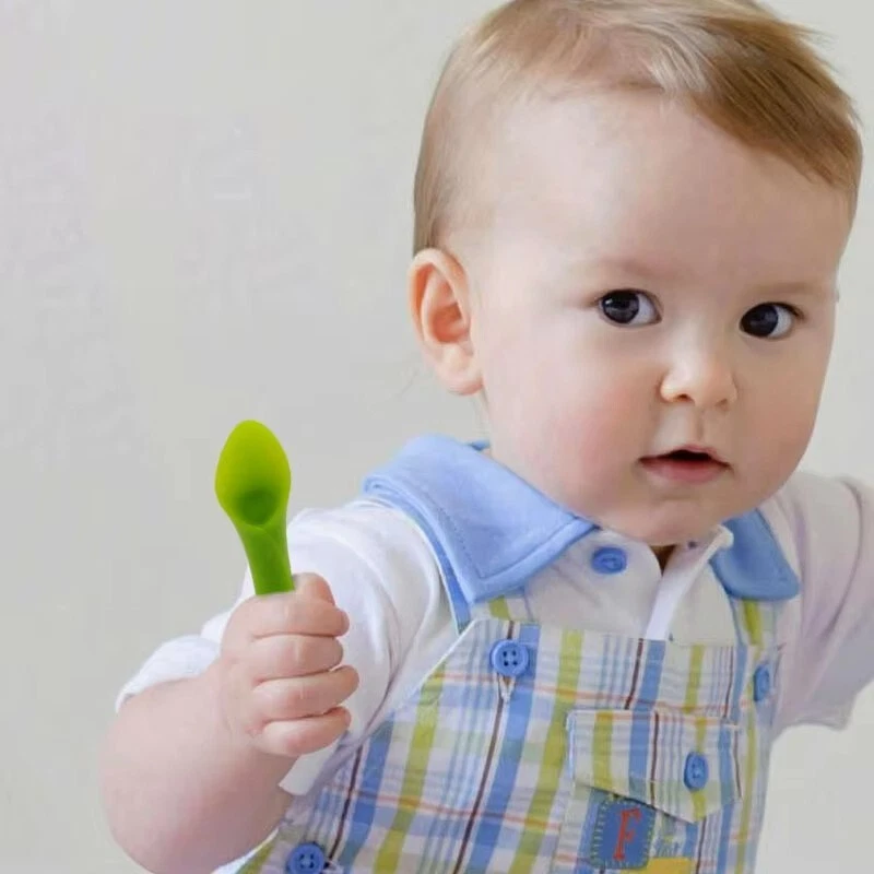 Award-Winning Baby Training Spoon Set - 100% Silicone Self-Feeding Utensils - Image 3 of 4