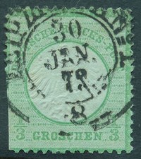 Germany 1872 ⅓g SG 2 Used cat £65 clipped perfs at lower left