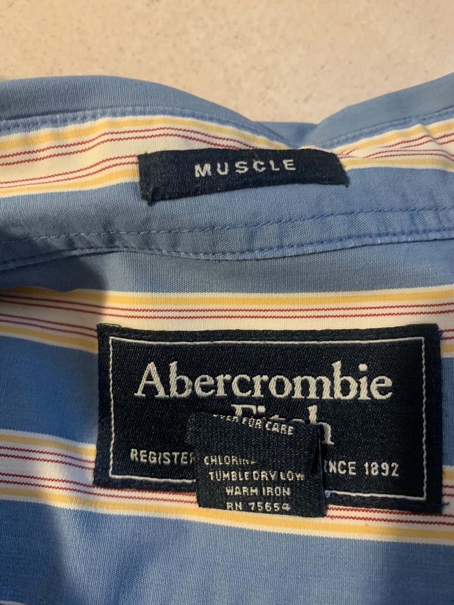 ABERCROMBIE & FITCH Muscle Shirt Men's XL Long Sleeve Button Down