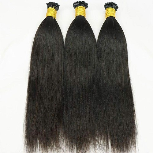 Light Yaki I Tip Human Hair Extension Microlink Brazilian Yaki I Tip Hair 100Pcs - Picture 5 of 12