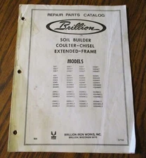 Brillion SB7 thru HSBAWR13 Soil Builder Coulter Chisel Plows Parts Catalog 7J720