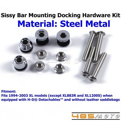 Steel Metal Sissy Bar Mounting Hardware Kit Fit H-D Sportster 883 XLH883 1994-03