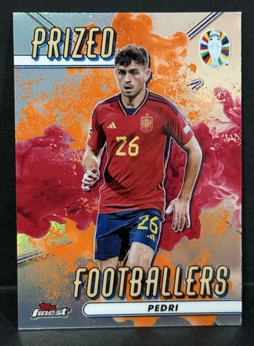 2023 Topps Finest Road To Euro 2024 Spain Pedri Orange Red Fusion Case Hit SP