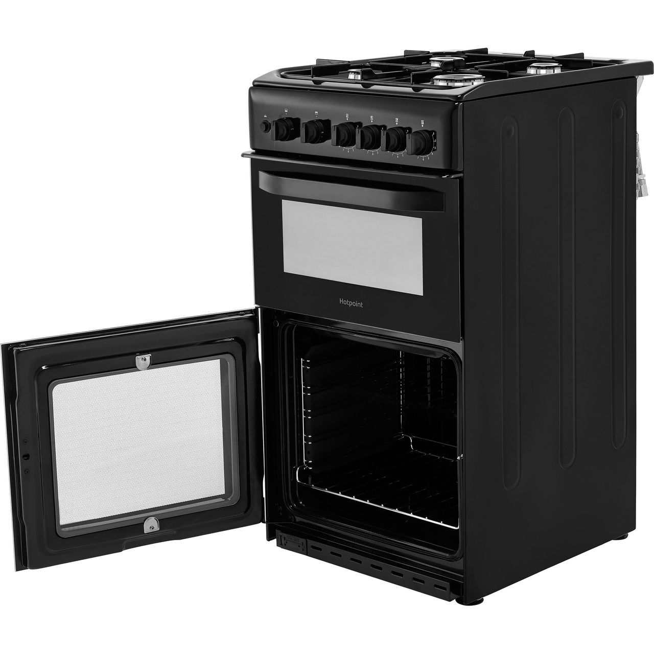 Hotpoint HD5G00KCB Cloe A Gas Cooker with Gas Hob 50cm Free Standing Black New eBay