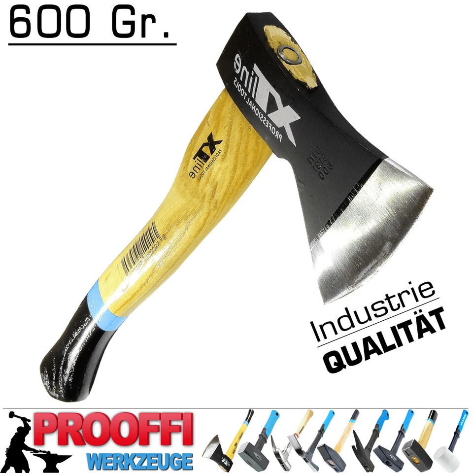 Profi Holzaxt Holzbeil Forstaxt Hand Beil Axt Holz Spalten Eschen Stiel 600 Gr. - Bild 2 von 4
