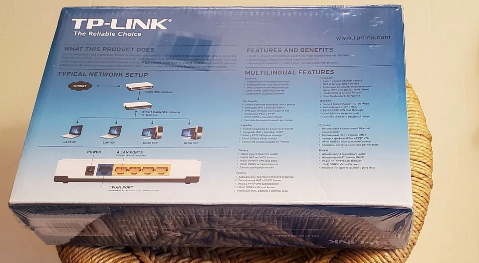 TP-Link 4 Port Cable DSL Router New - Image 2 of 2