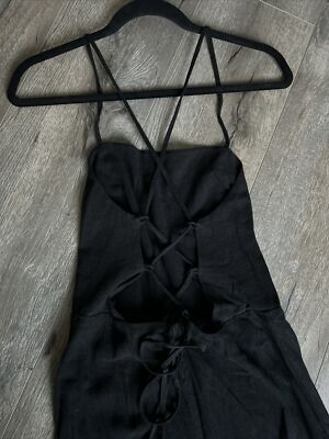 Topshop x ASOS Sleeveless Black Linen Wide Leg Jumpsuit Lace Up Size US 6/UK 10 | eBay Topshop x ASOS Sleeveless Black Linen Wide Leg Jumpsuit Lace Up Size US 6/UK 10 | eBay