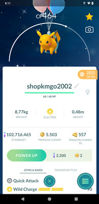 Pokémon Tra de --Shiny Pikachu Flying Balloon Costume -trade 20k dust