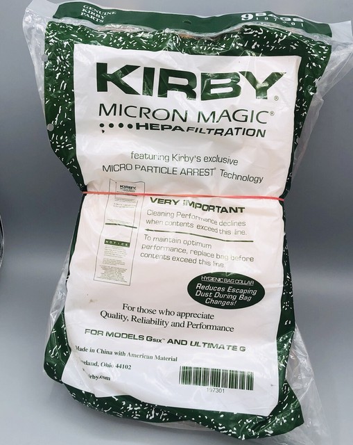 9 Kirby Micron Magic Vacuum Bags for Gsix Ultimate G HEPA Filtration