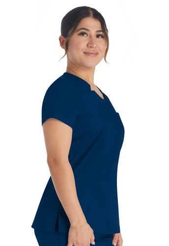Dickies Balance Scrubs Notched V-Neck Top DK671 NAV Navy Free Shipping - Picture 4 of 5