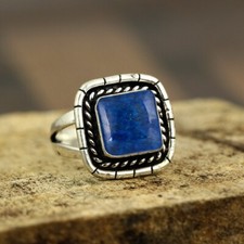 Marvelous Lapis Lazuli Gemstone 925 Sterling Silver Handmade Ring All Size H-33