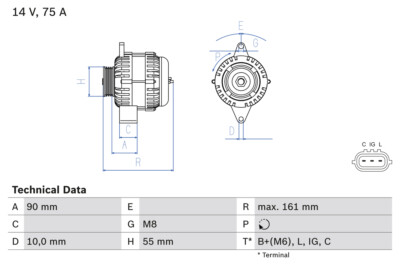 Bosch 0 986 082 900 Alternator for Suzuki