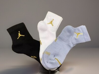 Pairs Gold Air Jordan DRI-FIT EVERYDAY MAX Ankle Socks Men's