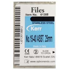  6-Pieces Kerr K-Files Hand Files Size-15-40 Assorted Length-25mm 61388