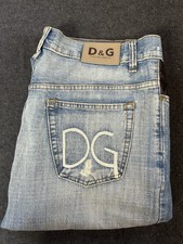 D & G Dolce & Gabbana Distressed Faded Streetwear Men's Jeans W39XL32 Italy
