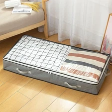 Underbed Storage Container Large Capacity Collapsible Blanket Bags With Zipper