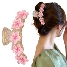 Cherry Blossom Hair Clip Pink Flower Claw 1 Count Pack of 1 ,