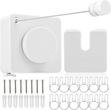 Retractable Clothesline, 15.75 Ft Indoor Outdoor Drying Line White