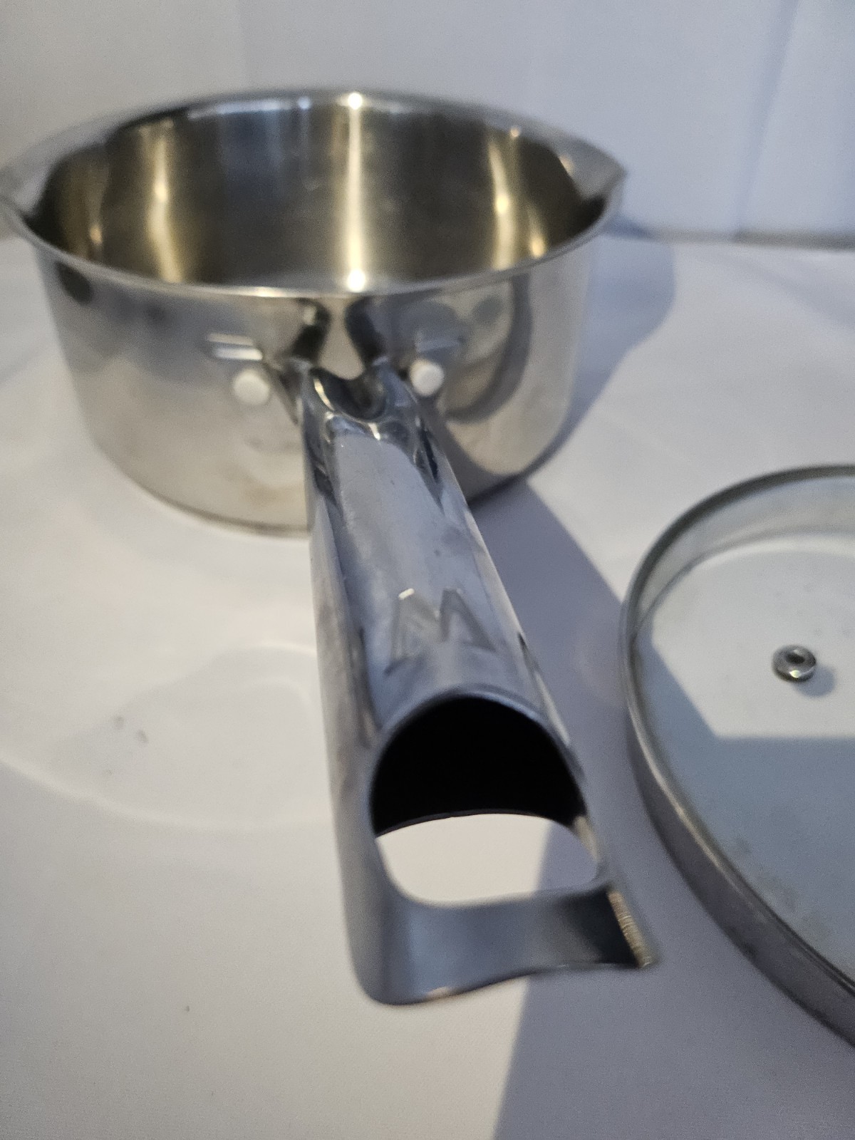 Wear Ever 3 Quart Dual Pour Spout Stainless Steel Sauce Pan With Strainer Lid